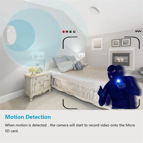 SAFETYNET Hidden Camera Detector 1080P HD Spy Camera Motion Activated Video Recording Remote Control Wireless Security Camera  Cam White