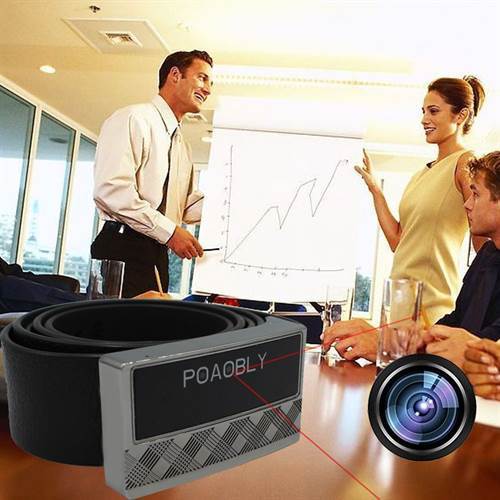 SAFETYNET Full HD 1080P Leather Belt Buckle Camera with Motion Detection Remote control Spy Belt camera Hidden Pinhole Camera Mini DVR