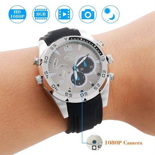 CAM 360 SPY HD 4K Ultra HD IR Night Vision Waterproof Watch DVR HD Hidden Camera with 2 Hours Battery Backup and 32 GB Memory Card (Silver)