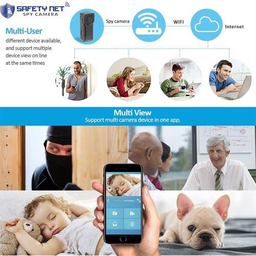 SAFETYNET Wifi 1080P HD  Spy Camera , 5 Hours Continue Recording Camera With 170 Degree Rotating Lens  With Night Vision Motion Detection  Recorder ip Wifi Camera