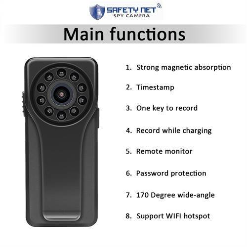 SAFETYNET Wifi 1080P HD  Spy Camera , 5 Hours Continue Recording Camera With 170 Degree Rotating Lens  With Night Vision Motion Detection  Recorder ip Wifi Camera