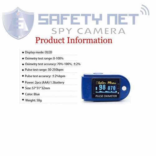 SAFETYNET Fingertip Pulse Oximeter Ultra-compact, lightweight pulse oximeter with colour OLED display
