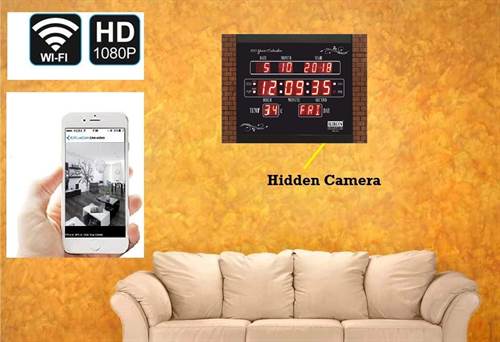 SAFETYNET WiFi Spy Camera Security Digital Wall Clock Camera for Home and Office Full HD 4k WiFi IP Camera Support 128 GB Memory Card to Store Long Time Recording Watch Live Anywhere Anytime