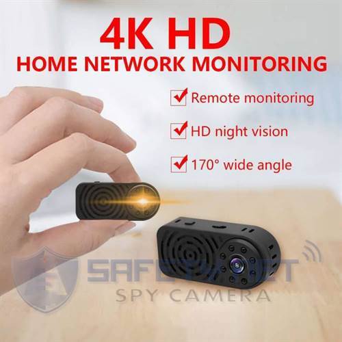 SAFETYNET New Mini WiFi Spy Camera Wireless Hidden, Full HD 1080P Portable Small Covert Home/Office Nanny Cam with Motion Detection and Night Vision, Micro Security Surveillance Hidden Camera