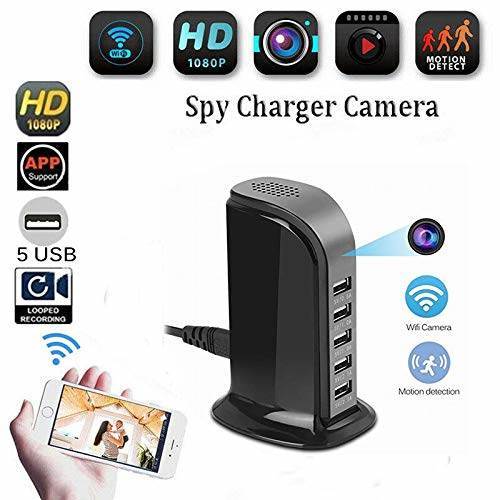 SAFETYNET 2 in 1 5 USB Ports Hub 4k WiFi Camera Wireless Nanny Security Motion Detection Home Camera US Plug