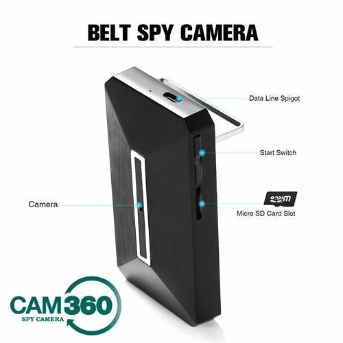 CAM 360 1080P HD Wearable Wireless Wi-Fi Leather Belt Small Hidden Camera  Nanny with Motion Detection 1080P Spy Video Camera Recorder with  Playback-in Home or Indoor/Outdoor Use 