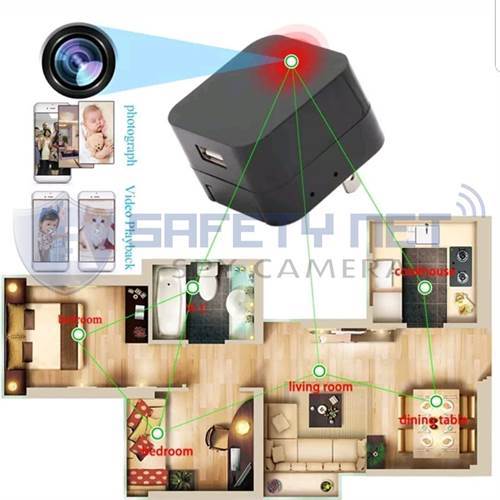 SAFETYNET Night Vision Hidden Spy Camera Wall Charger, WiFi Camera HD 1080P Remote View, Nanny Cam,USB Charger Camera with Motion Detection Loop Recording for Home and Office Security Surveillance