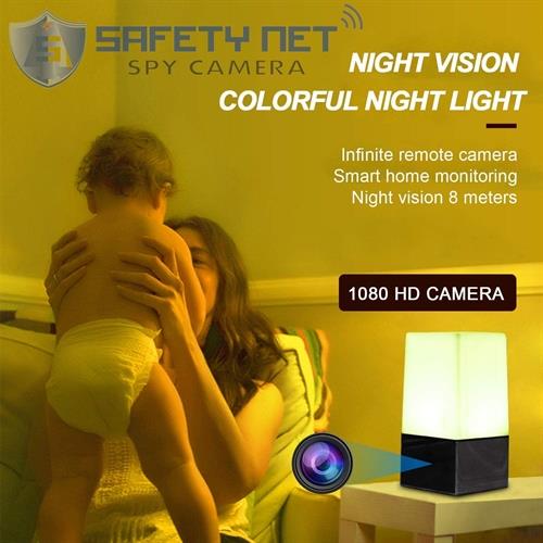 SAFETY NET, SPY CAMERA  Cover Nanny Cameras LED Color Computer Lamp 1080P WiFi Home Security Secret Cam Motion Detection Night Vision Remote Vision via Android iPhone APP