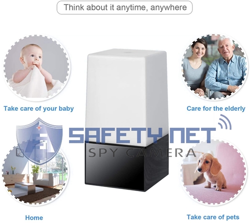 SAFETY NET, SPY CAMERA  Cover Nanny Cameras LED Color Computer Lamp 1080P WiFi Home Security Secret Cam Motion Detection Night Vision Remote Vision via Android iPhone APP