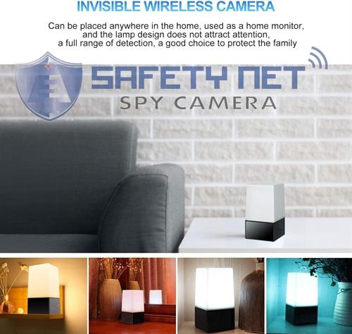 SAFETY NET, SPY CAMERA  Cover Nanny Cameras LED Color Computer Lamp 1080P WiFi Home Security Secret Cam Motion Detection Night Vision Remote Vision via Android iPhone APP