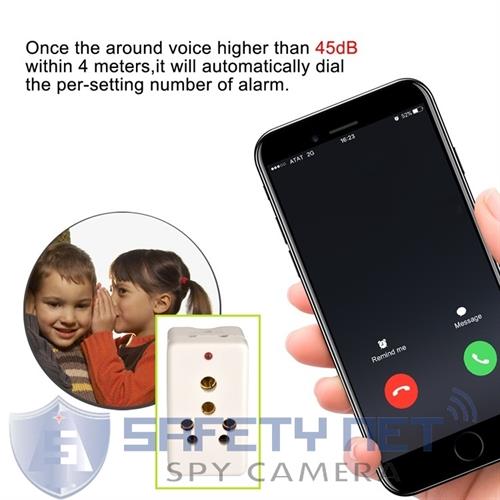 SAFETYNET Spy New 3 Pin Plug GSM Listen Audio Detect and Receiver 4G Sim Card Ear Bug Phone Auto Calling Voice Activate Listening GSM Real Time Listen Audio Device