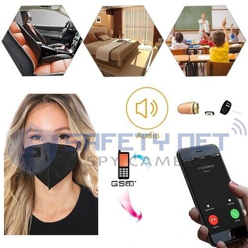 SAFETYNET Spy GSM Mask With Invisible Earpiece Hidden Micro Wireless Earphone Covert Phone 