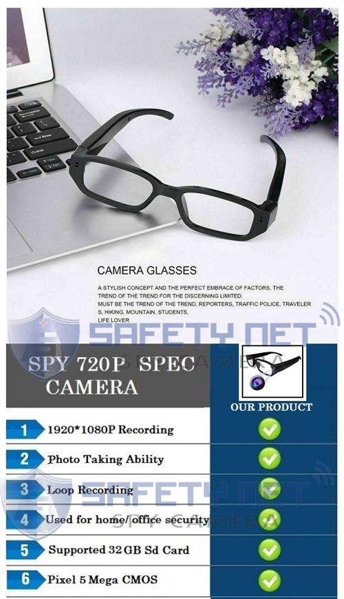 SAFETYNET HD 720P Camcorder mini DVR Camera Eyewear Clear Glasses Video Recorder 1280*720 Hidden Spy Camera Digital Video Camcorder