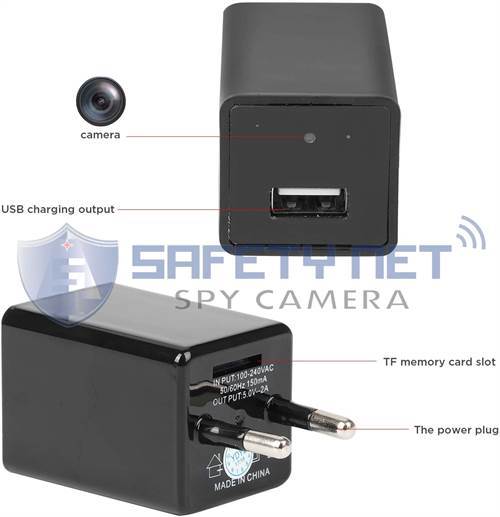 SAFEYNET Wi-fi Spy Hidden Charger Camera USB Wall Charger Adapter (V380 PRO APP)