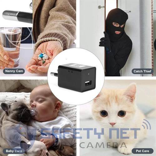 SAFEYNET Wi-fi Spy Hidden Charger Camera USB Wall Charger Adapter (V380 PRO APP)